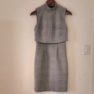 Houndstooth fitted dress